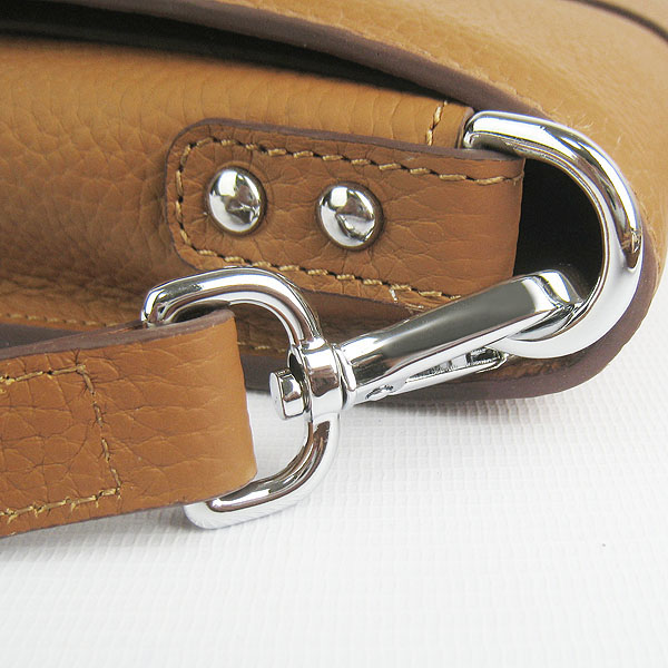 Fake Hermes Togo Leather Messenger Bag Light Coffee 8079 - Click Image to Close